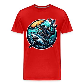 Tauchen Taucher - Männer Premium Bio T-Shirt - Rot - Vorne - Damien (186cm)