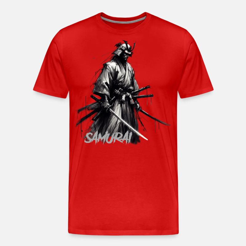 Samurai - Männer Premium Bio T-Shirt - Rot