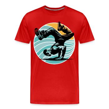Breakdancing - Men's Premium Organic T-Shirt - red - Front - Damien (186cm)