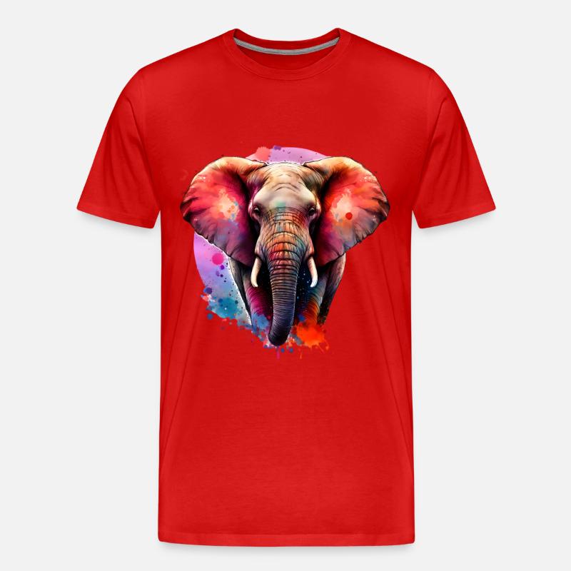 Elefant - Männer Premium Bio T-Shirt - Rot