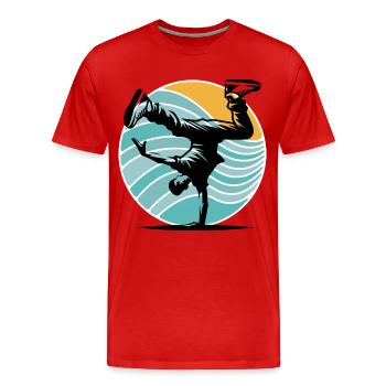 Breakdance - Männer Premium Bio T-Shirt - Rot - Vorne - Damien (186cm)