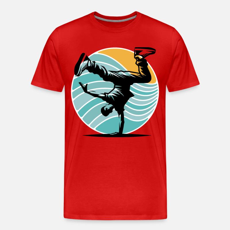 Breakdance - Männer Premium Bio T-Shirt - Rot