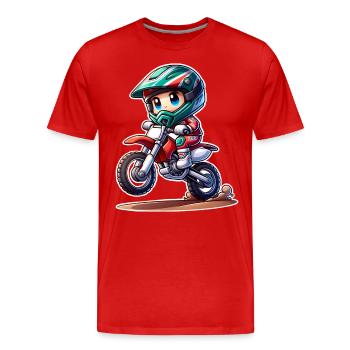 Motocross - Männer Premium Bio T-Shirt - Rot - Vorne - Damien (186cm)