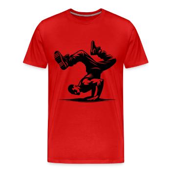 Breakdance - Männer Premium Bio T-Shirt - Rot - Vorne - Damien (186cm)