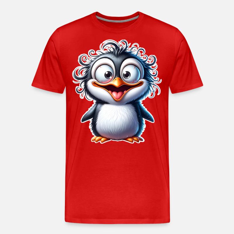 Pinguin - Männer Premium Bio T-Shirt - Rot