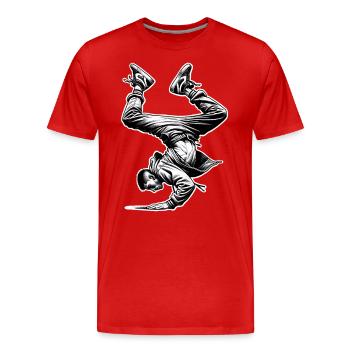 Breakdancing - Men's Premium Organic T-Shirt - red - Front - Damien (186cm)
