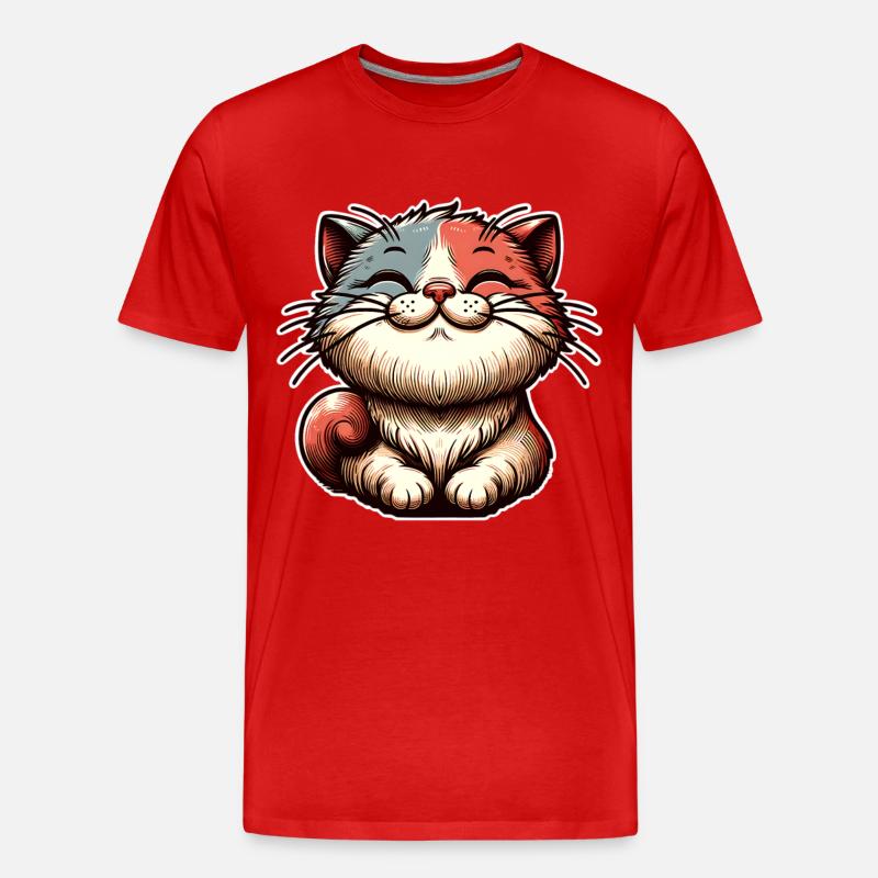 Katze - Männer Premium Bio T-Shirt - Rot