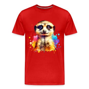 Meerkat - Men's Premium Organic T-Shirt - red - Front - Damien (186cm)