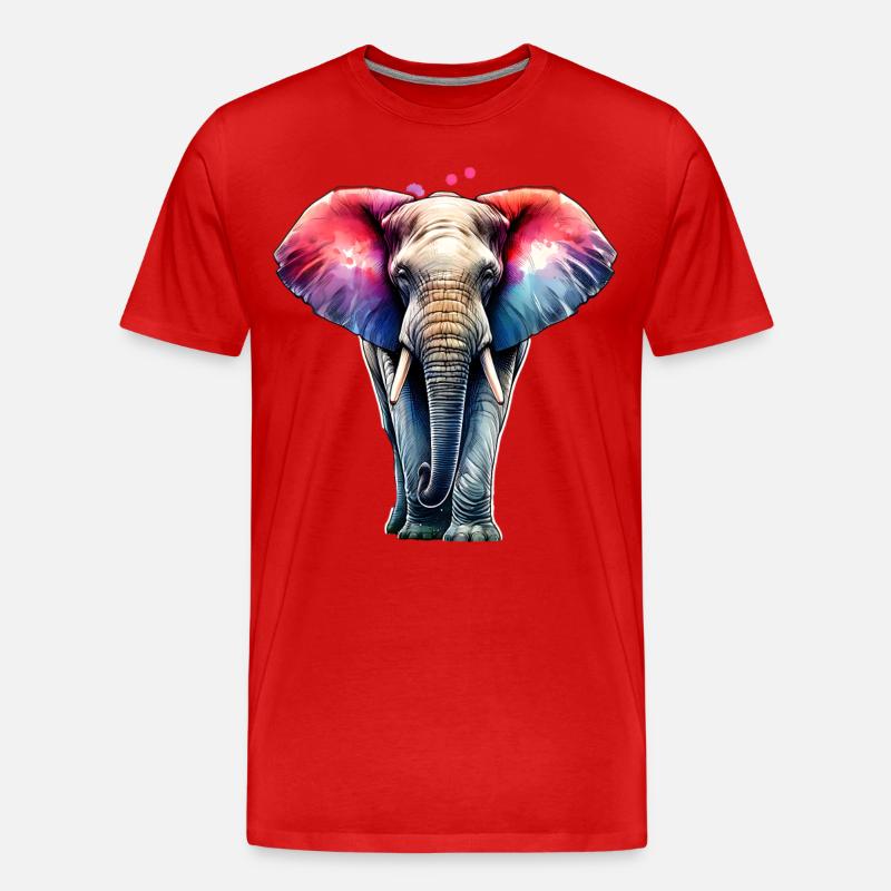 Elefant - Männer Premium Bio T-Shirt - Rot