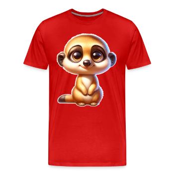 Meerkat - Men's Premium Organic T-Shirt - red - Front - Damien (186cm)
