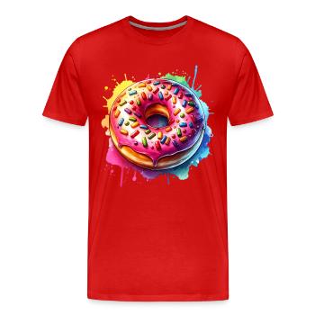 Donut - Männer Premium Bio T-Shirt - Rot - Vorne - Damien (186cm)