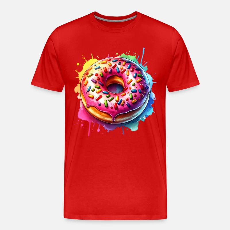 Donut - Männer Premium Bio T-Shirt - Rot
