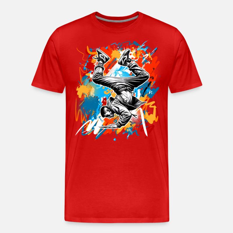 Breakdance - Männer Premium Bio T-Shirt - Rot