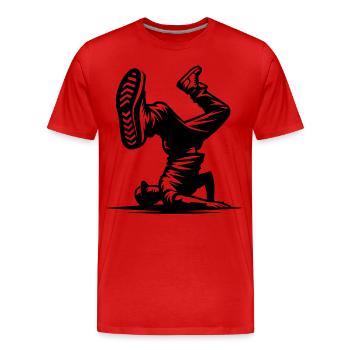 Breakdance - Männer Premium Bio T-Shirt - Rot - Vorne - Damien (186cm)