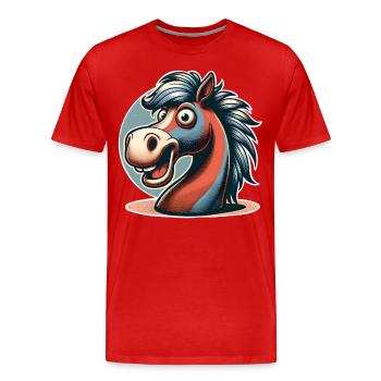Cheval - T-shirt bio Premium Homme - rouge - Devant - Damien (186cm)