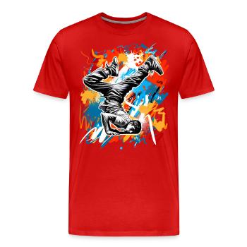 Breakdancing - Men's Premium Organic T-Shirt - red - Front - Damien (186cm)