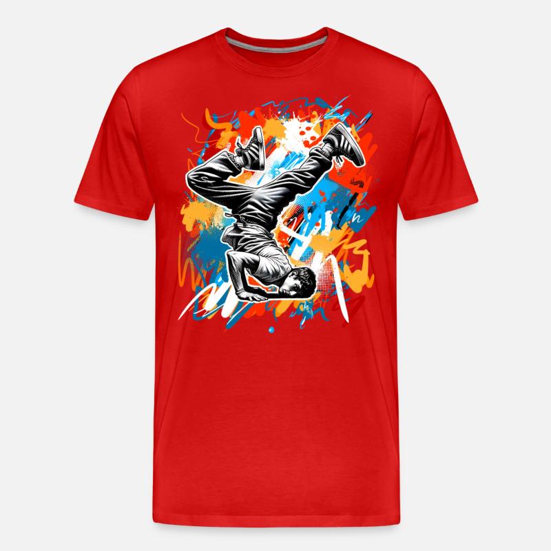 Breakdance - Männer Premium Bio T-Shirt - Rot