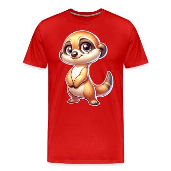 Meerkat - Men's Premium Organic T-Shirt - red - Front - Damien (186cm)