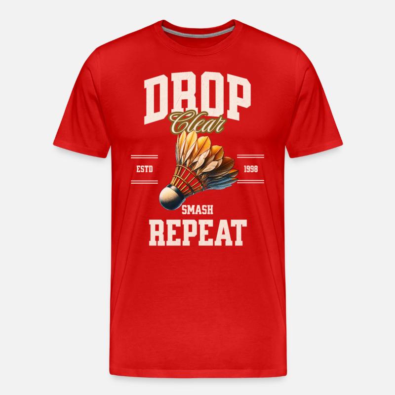 Badminton - Männer Premium Bio T-Shirt - Rot