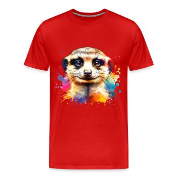 Meerkat - Men's Premium Organic T-Shirt - red - Front - Damien (186cm)