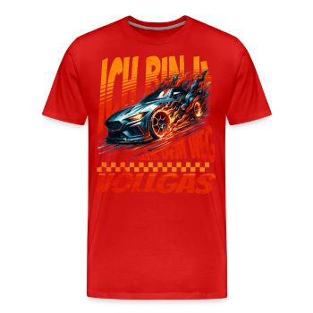 Ich Bin 4 Aus Dem Weg. Kindergeburtstag Rennwagen - Männer Premium Bio T-Shirt - Rot - Vorne - Damien (186cm)