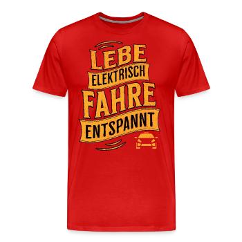 Elektroauto E-Auto Elektromobilität - Männer Premium Bio T-Shirt - Rot - Vorne - Damien (186cm)