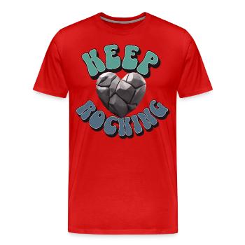 Géologue collectionneur de pierres - T-shirt bio Premium Homme - rouge - Devant - Damien (186cm)