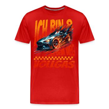 Ich Bin 8 Aus Dem Weg. Kindergeburtstag Rennwagen - Männer Premium Bio T-Shirt - Rot - Vorne - Damien (186cm)