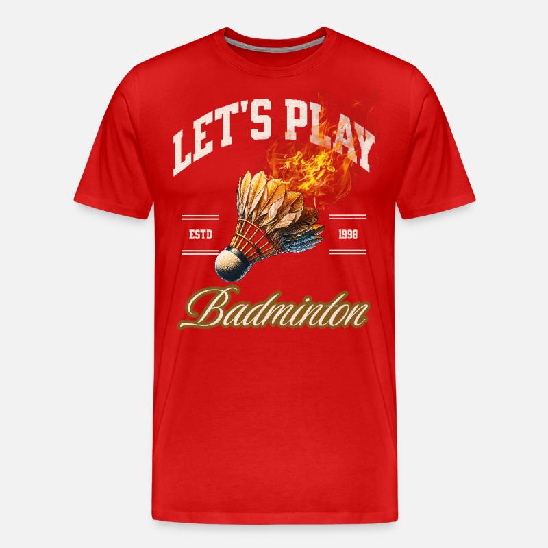 Badminton - Männer Premium Bio T-Shirt - Rot