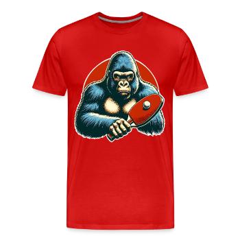 Ping-pong - T-shirt bio Premium Homme - rouge - Devant - Damien (186cm)