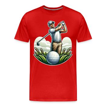 Golfe - T-shirt bio Premium Homme - rouge - Devant - Damien (186cm)