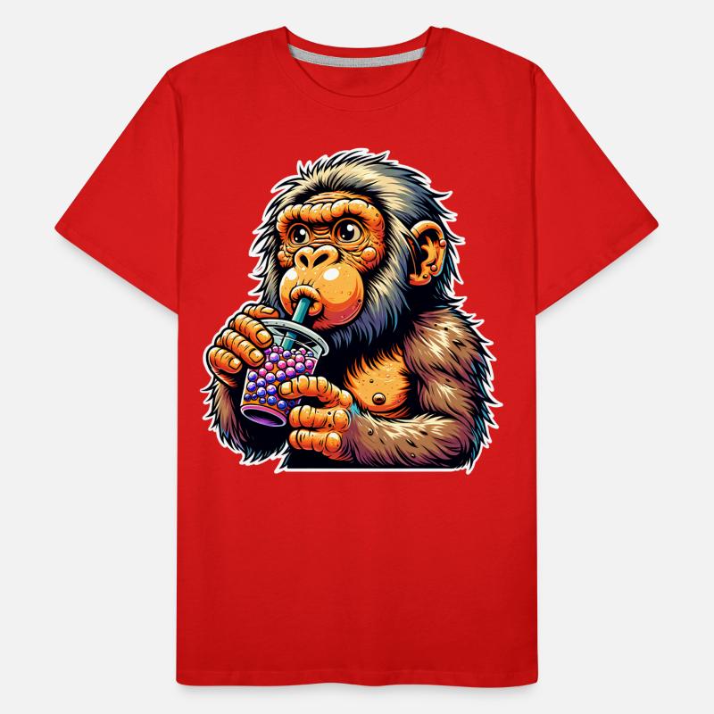 Neanderthal Bubble Tea Men's Premium Organic T-Shirt
