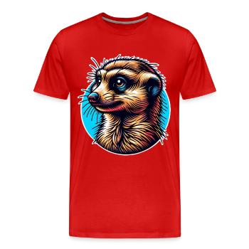 Meerkat - Men's Premium Organic T-Shirt - red - Front - Damien (186cm)