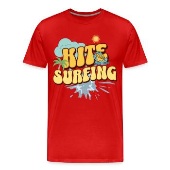 Kitesurf Kitesurfer Kiteboard - T-shirt bio Premium Homme - rouge - Devant - Damien (186cm)
