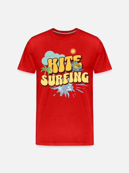 Kitesurf Kitesurfer Kiteboard - Männer Premium Bio T-Shirt - Rot