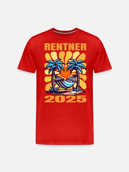 Rentner 2025 - Männer Premium Bio T-Shirt - Rot
