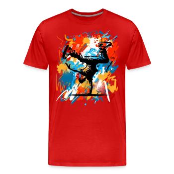 Breakdancing - Men's Premium Organic T-Shirt - red - Front - Damien (186cm)