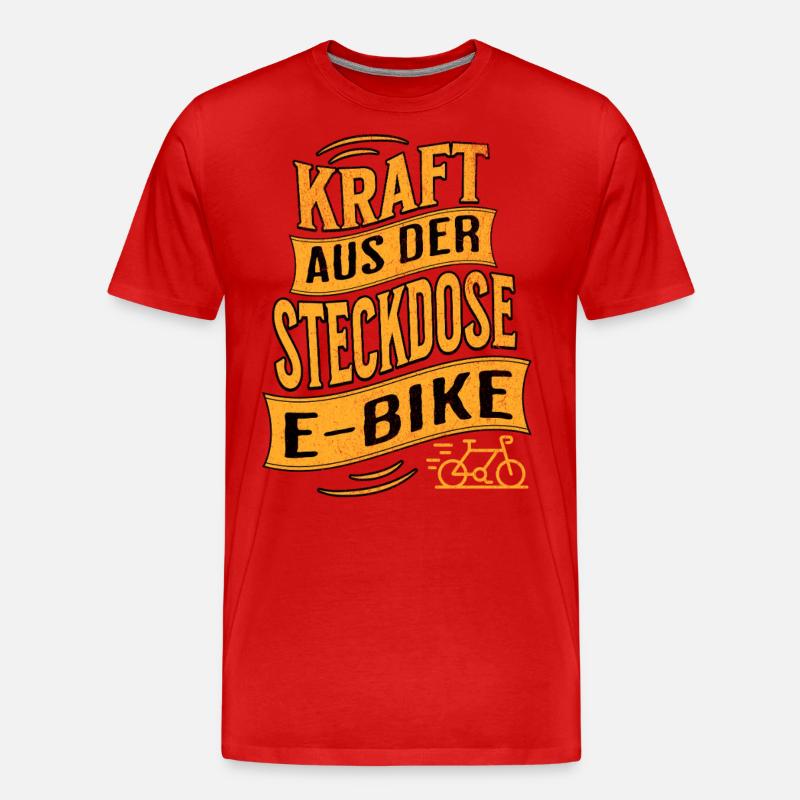 E-Bike E-Biker - Männer Premium Bio T-Shirt - Rot