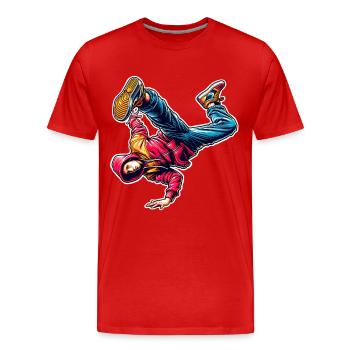 Breakdance - Männer Premium Bio T-Shirt - Rot - Vorne - Damien (186cm)