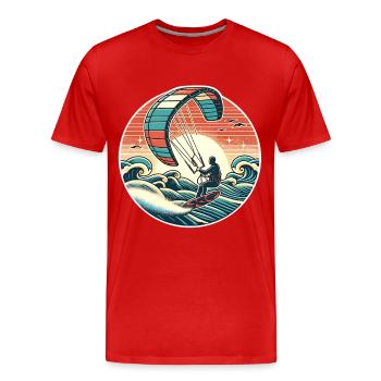 Kitesurf Kitesurfer Kiteboard - T-shirt bio Premium Homme - rouge - Devant - Damien (186cm)