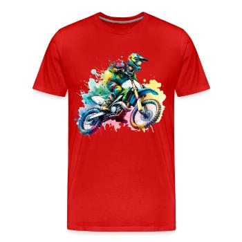 Motocross - T-shirt bio Premium Homme - rouge - Devant - Damien (186cm)