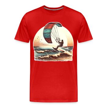 Kitesurf Kitesurfer Kiteboard - T-shirt bio Premium Homme - rouge - Devant - Damien (186cm)