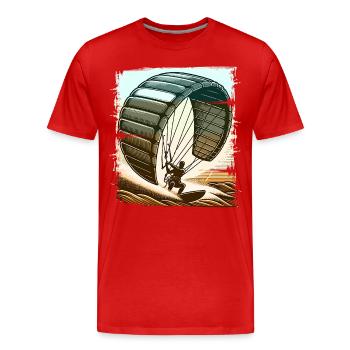 Kitesurf Kitesurfer Kiteboard - T-shirt bio Premium Homme - rouge - Devant - Damien (186cm)