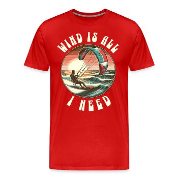 Kitesurf Kitesurfer Kiteboard - T-shirt bio Premium Homme - rouge - Devant - Damien (186cm)