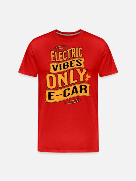Electric car E-car Electromobility - Men's Premium Organic T-Shirt - red