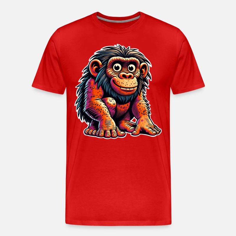 Neandertaler - Männer Premium Bio T-Shirt - Rot