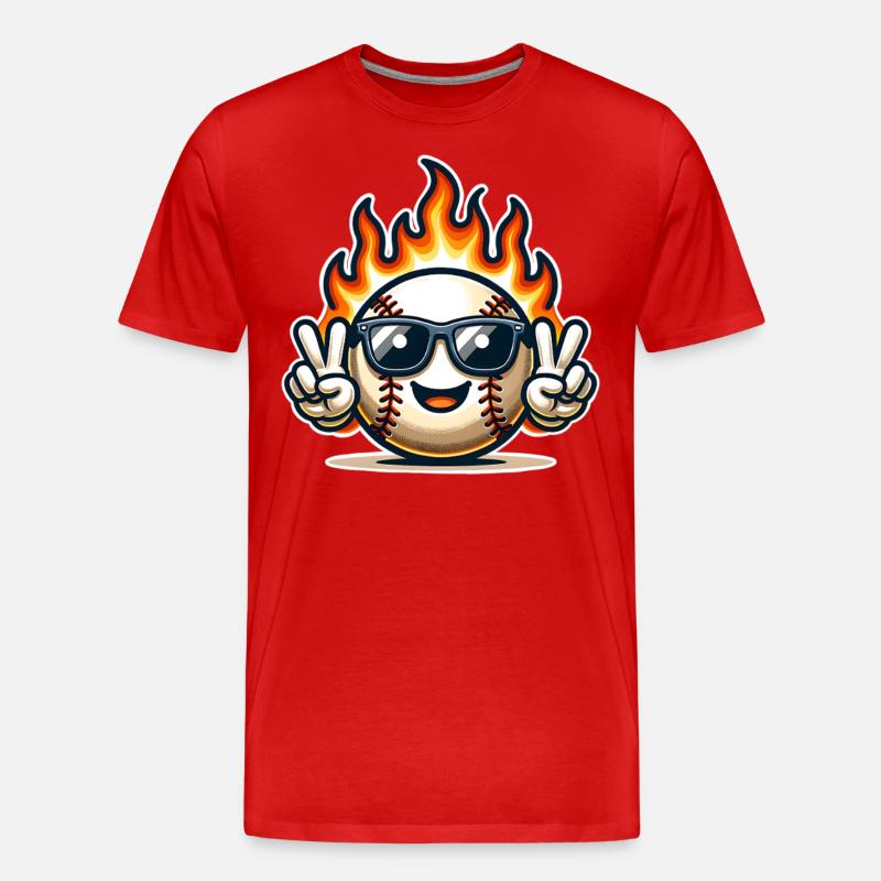 Baseball - Männer Premium Bio T-Shirt - Rot