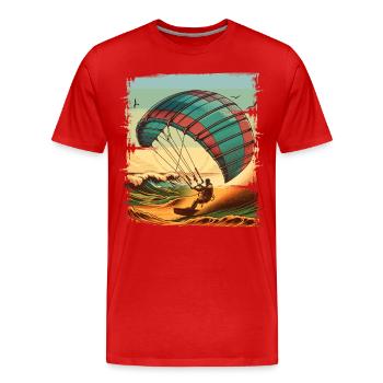 Kitesurf Kitesurfer Kiteboard - T-shirt bio Premium Homme - rouge - Devant - Damien (186cm)