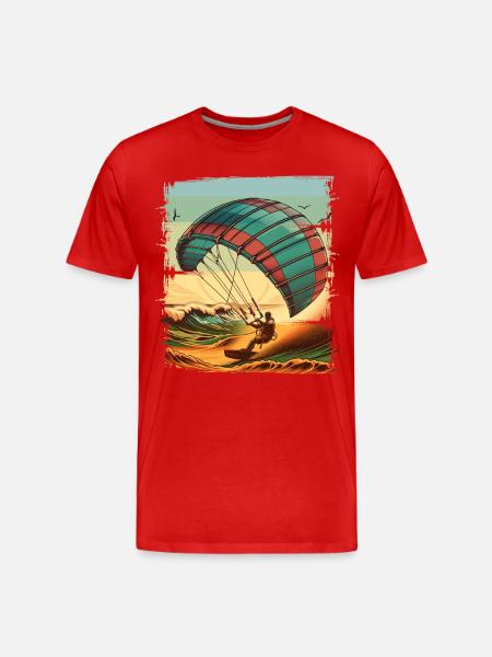 Kitesurfing Kitesurfer Kiteboard - Men's Premium Organic T-Shirt - red
