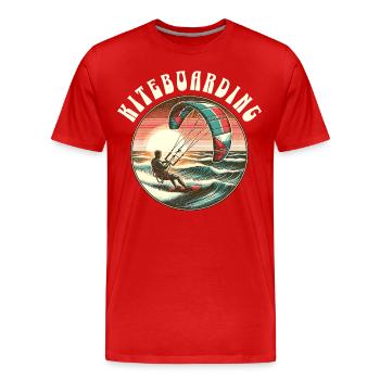 Kitesurf Kitesurfer Kiteboard - T-shirt bio Premium Homme - rouge - Devant - Damien (186cm)